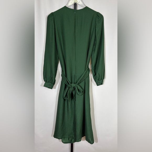 FRNCH Abelie Emerald Green Faux Wrap Midi Dress Size Small - Picture 5 of 10